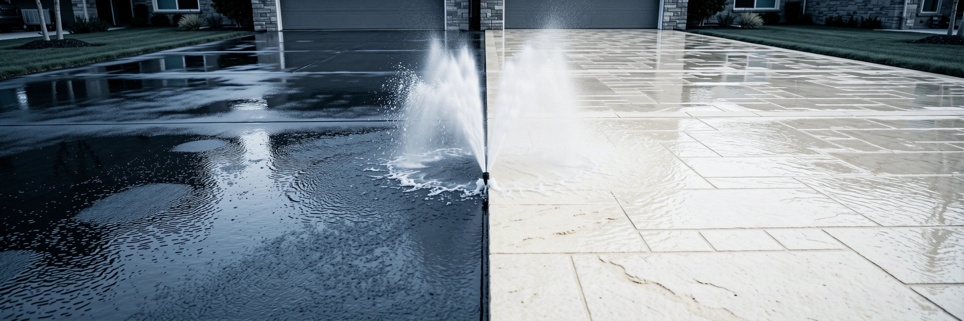 Before and after pressure washing results